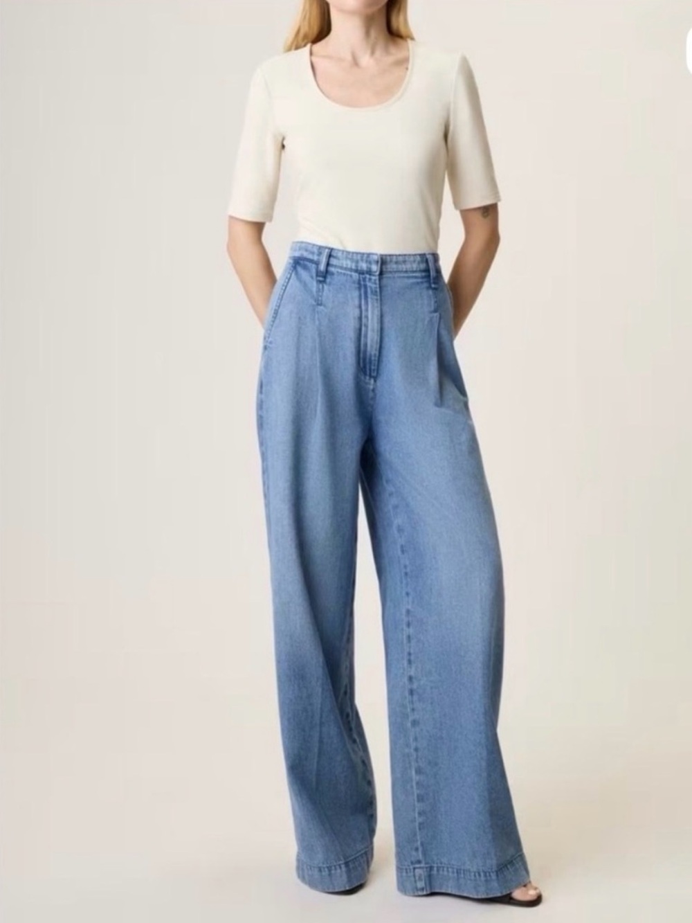 RAG & BONE Aurora pleated trouser cloud denim size 29